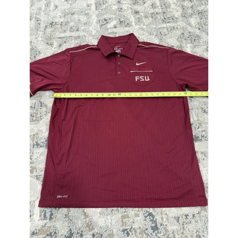 Nike‎ Dri-Fit Florida State University Striped NCAA Football Polo Shirt Men's XL